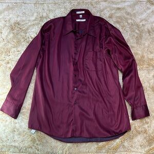 Geoffrey Beene men’s XL sateen burgundy dress shirt